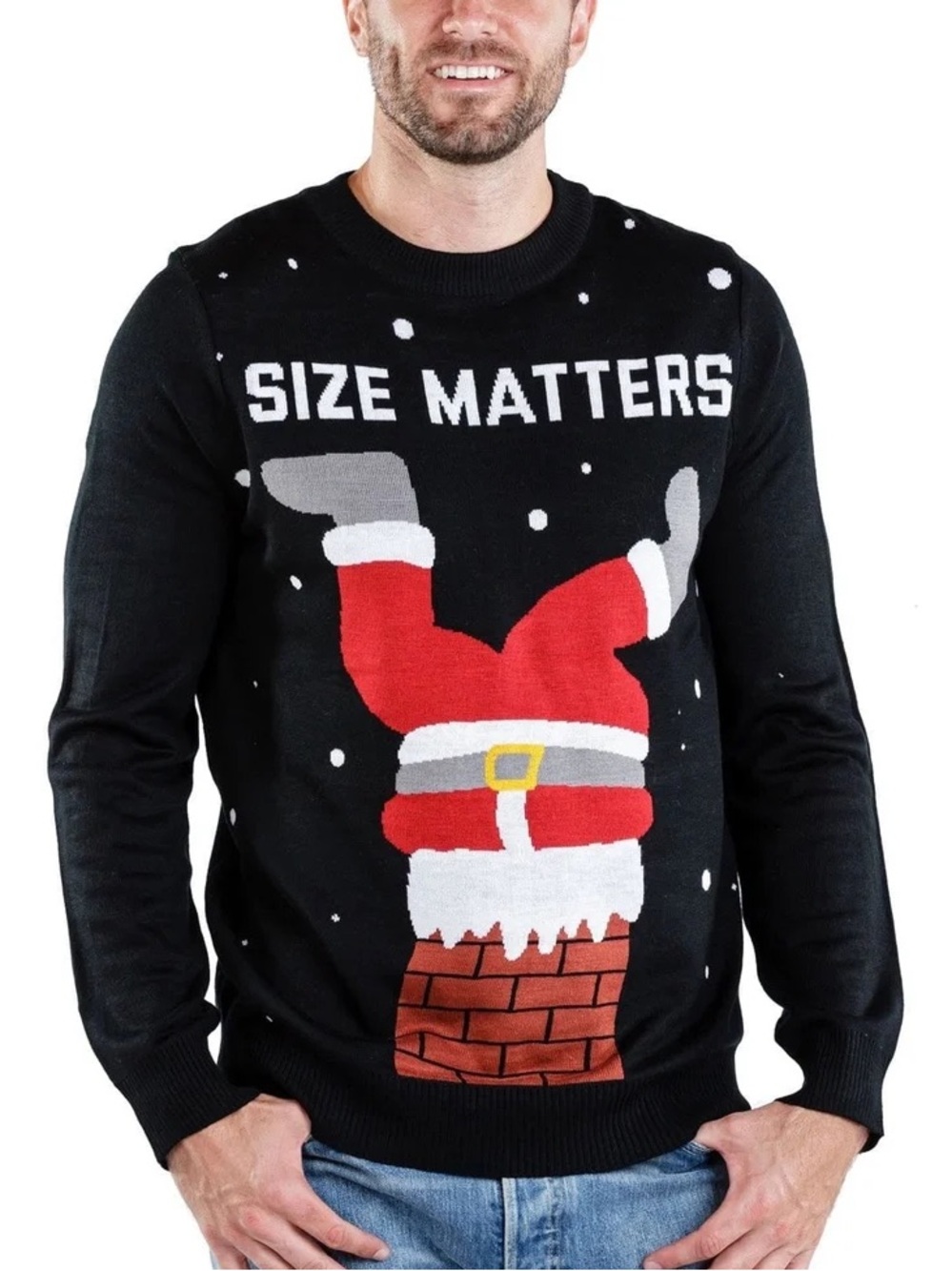 TipsyElves "Size Matters" Ugly Christmas Sweater